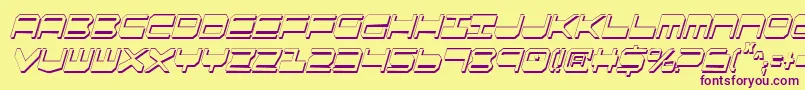 Шрифт QuickgearShadowItalcon – фиолетовые шрифты на жёлтом фоне