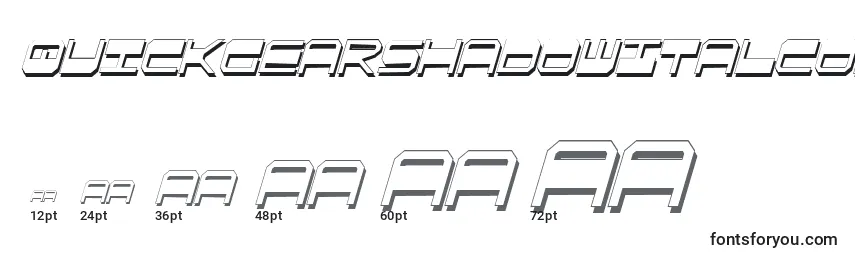QuickgearShadowItalcon Font Sizes