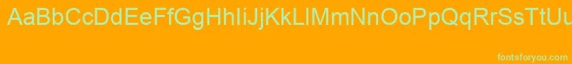 ArialSpecialG1-Schriftart – Grüne Schriften auf orangefarbenem Hintergrund