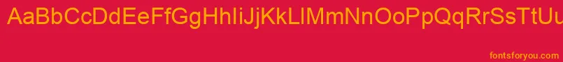 フォントArialSpecialG1 – 赤い背景にオレンジの文字
