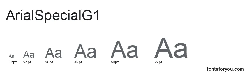 Größen der Schriftart ArialSpecialG1