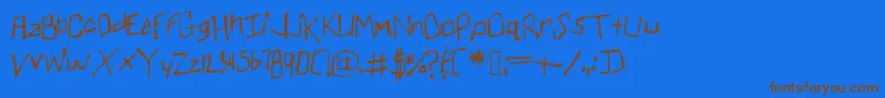 Skullmanator1 Font – Brown Fonts on Blue Background