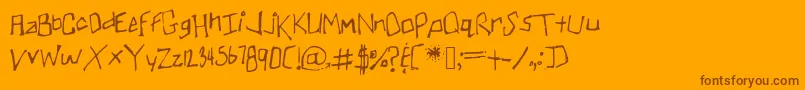 Skullmanator1 Font – Brown Fonts on Orange Background