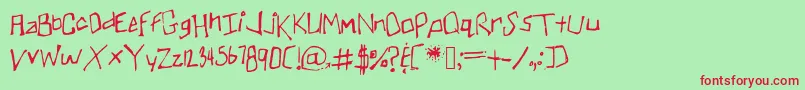 Skullmanator1 Font – Red Fonts on Green Background