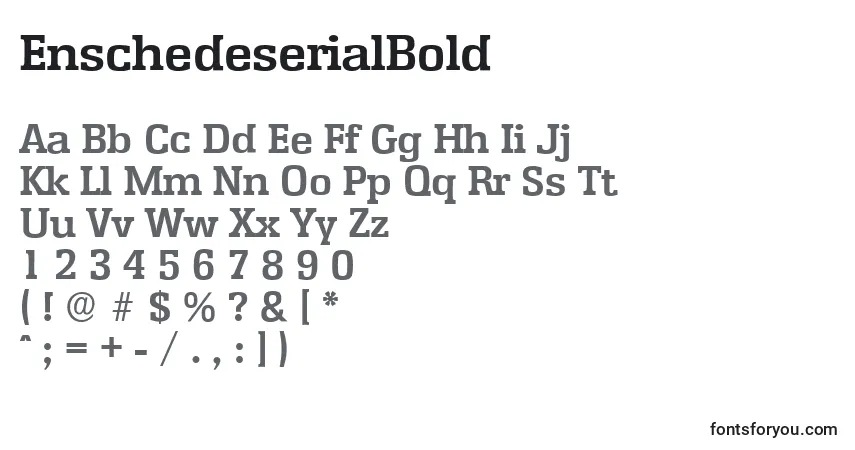 Шрифт EnschedeserialBold – алфавит, цифры, специальные символы