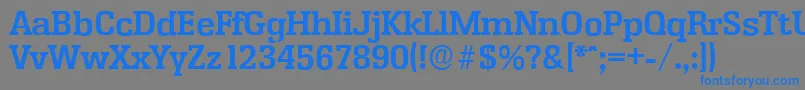 EnschedeserialBold-Schriftart – Blaue Schriften auf grauem Hintergrund