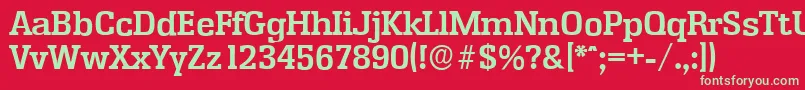 フォントEnschedeserialBold – 赤い背景に緑の文字