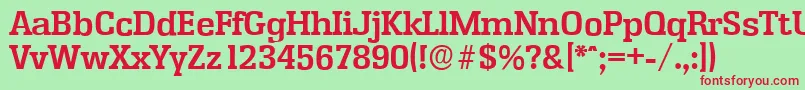 EnschedeserialBold Font – Red Fonts on Green Background