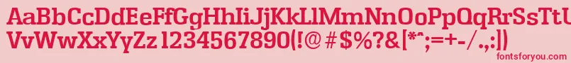 フォントEnschedeserialBold – ピンクの背景に赤い文字
