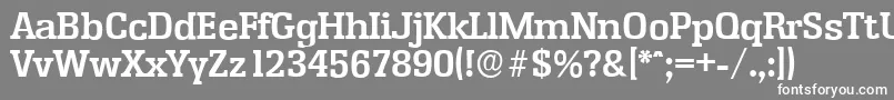 Weitere Informationen zur EnschedeserialBold-Schriftart EnschedeserialBold-Schriftart – Weiße Schriften auf grauem Hintergrund