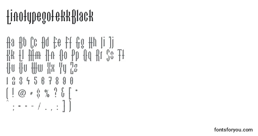 LinotypegotekkBlack-fontti – aakkoset, numerot, erikoismerkit