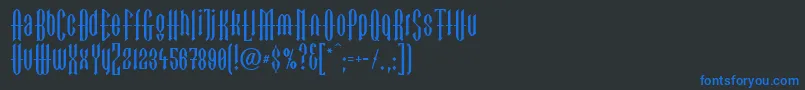 LinotypegotekkBlack-Schriftart – Blaue Schriften auf schwarzem Hintergrund