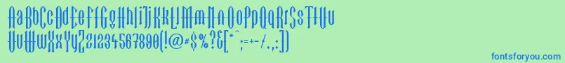 LinotypegotekkBlack-fontti – siniset fontit vihreällä taustalla