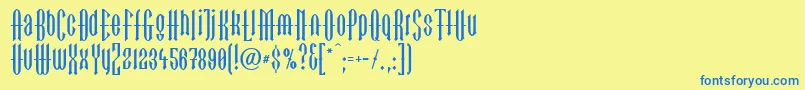 LinotypegotekkBlack Font – Blue Fonts on Yellow Background