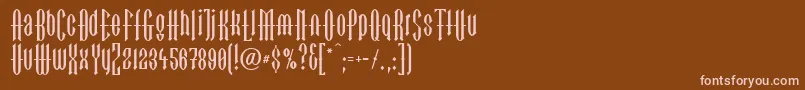LinotypegotekkBlack-Schriftart – Rosa Schriften auf braunem Hintergrund