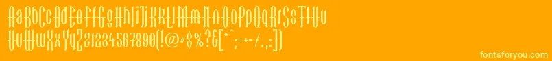 LinotypegotekkBlack-Schriftart – Gelbe Schriften auf orangefarbenem Hintergrund