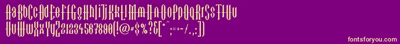 フォントLinotypegotekkBlack – 紫の背景に黄色のフォント