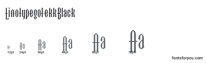Размеры шрифта LinotypegotekkBlack
