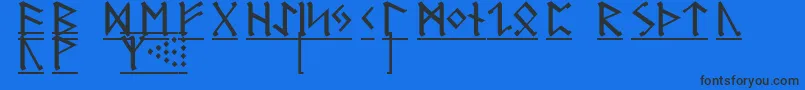 GermanicRunes1 Font – Black Fonts on Blue Background