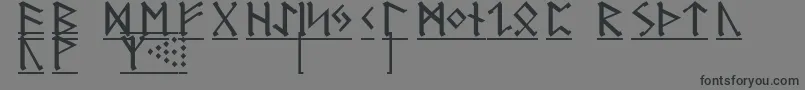 GermanicRunes1-fontti – mustat fontit harmaalla taustalla