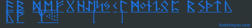 フォントGermanicRunes1 – 黒い背景に青い文字