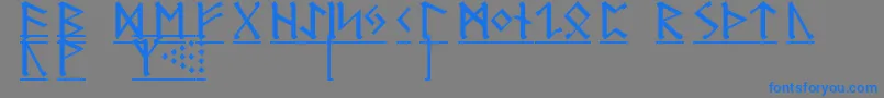 GermanicRunes1-Schriftart – Blaue Schriften auf grauem Hintergrund