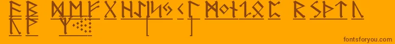 フォントGermanicRunes1 – オレンジの背景に茶色のフォント