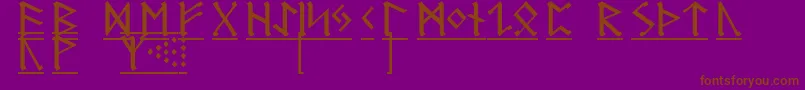 Fonte GermanicRunes1 – fontes marrons em um fundo roxo