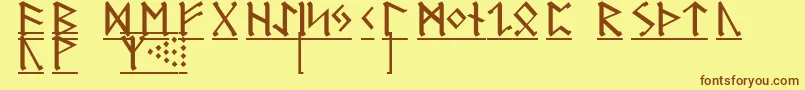 Шрифт GermanicRunes1 – коричневые шрифты на жёлтом фоне