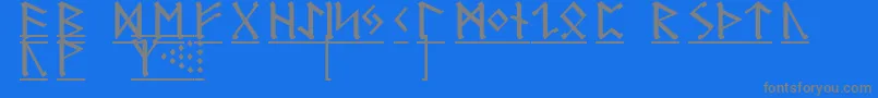 GermanicRunes1-Schriftart – Graue Schriften auf blauem Hintergrund