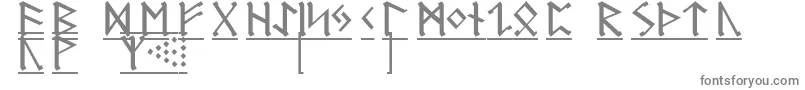 GermanicRunes1-fontti – harmaat kirjasimet valkoisella taustalla