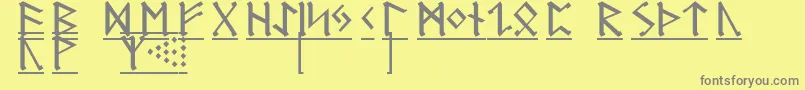 GermanicRunes1-Schriftart – Graue Schriften auf gelbem Hintergrund