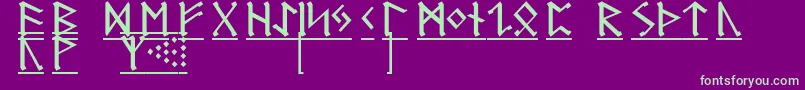 GermanicRunes1-Schriftart – Grüne Schriften auf violettem Hintergrund