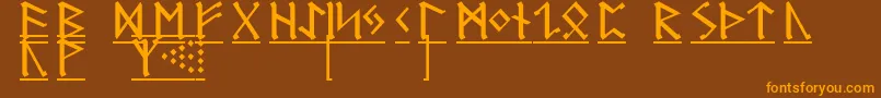 Шрифт GermanicRunes1 – оранжевые шрифты на коричневом фоне