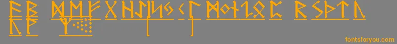 GermanicRunes1-Schriftart – Orangefarbene Schriften auf grauem Hintergrund