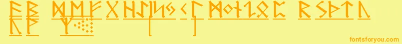 GermanicRunes1 Font – Orange Fonts on Yellow Background