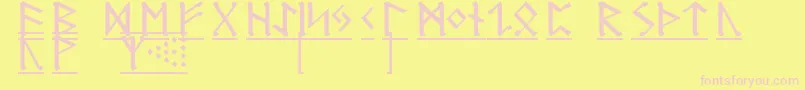 GermanicRunes1 Font – Pink Fonts on Yellow Background