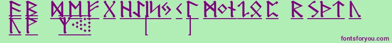 GermanicRunes1 Font – Purple Fonts on Green Background