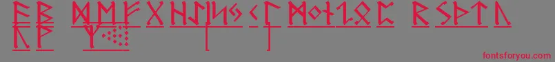 GermanicRunes1 Font – Red Fonts on Gray Background