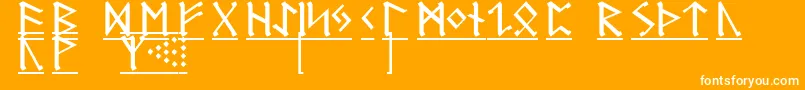 Шрифт GermanicRunes1 – белые шрифты на оранжевом фоне