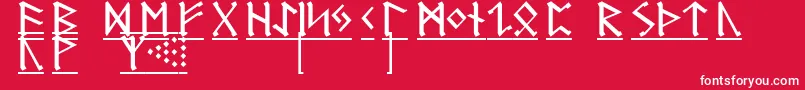 GermanicRunes1-fontti – valkoiset fontit punaisella taustalla