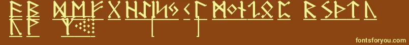 GermanicRunes1 Font – Yellow Fonts on Brown Background