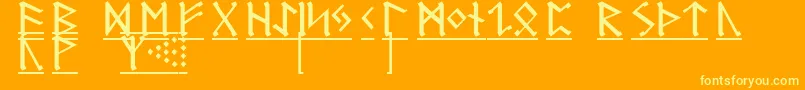 GermanicRunes1 Font – Yellow Fonts on Orange Background