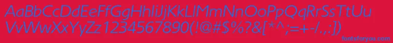 TornadolightcItalic Font – Blue Fonts on Red Background