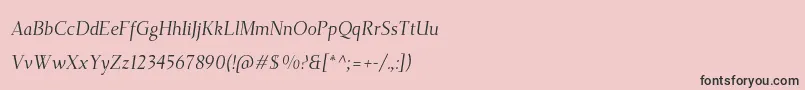 TehutiItalic-fontti – mustat fontit vaaleanpunaisella taustalla