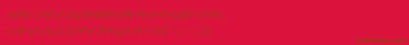 TehutiItalic-fontti – ruskeat fontit punaisella taustalla