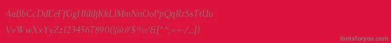 TehutiItalic Font – Gray Fonts on Red Background