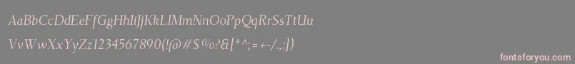 フォントTehutiItalic – 灰色の背景にピンクのフォント