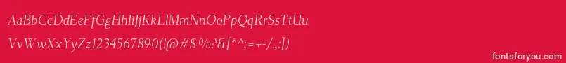 Шрифт TehutiItalic – розовые шрифты на красном фоне