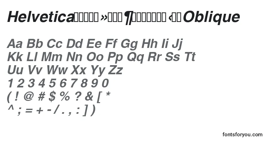 A fonte HelveticaРџРѕР»СѓР¶РёСЂРЅС‹Р№Oblique – alfabeto, números, caracteres especiais